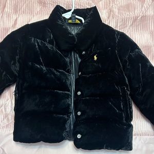 Toddler black velour POLO Ralph Lauren Puffer coat!